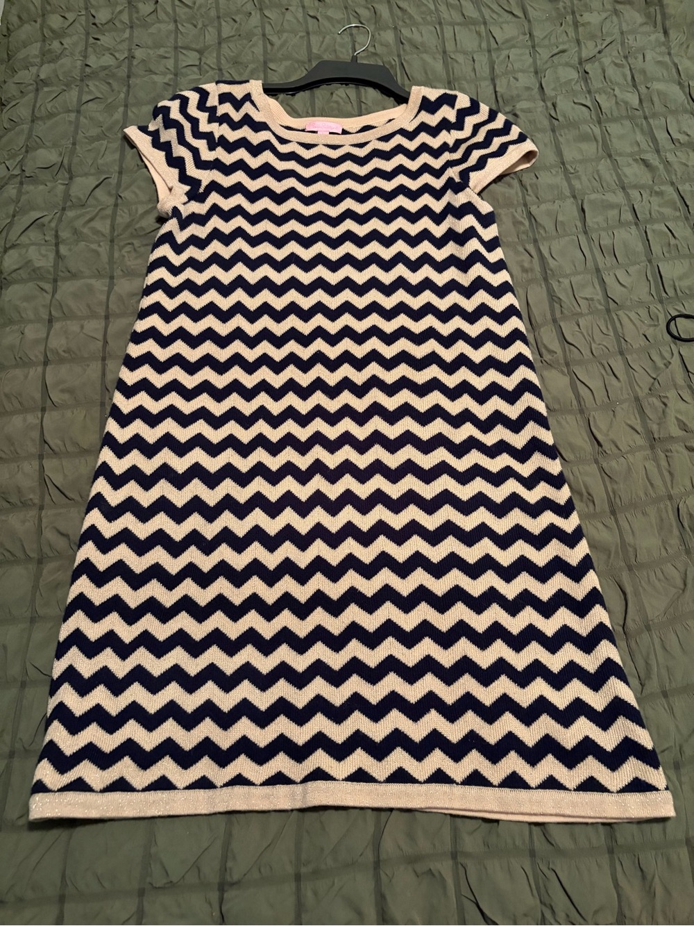 Lilly Pulitzer Navy and Cream Chevron Knit Dress